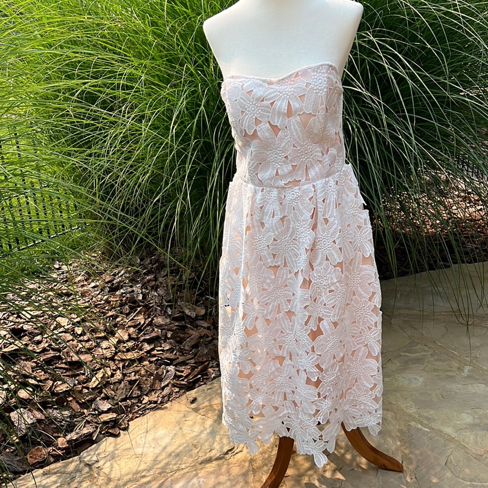 Eleanor Strapless Cutout Dress Nude Lining